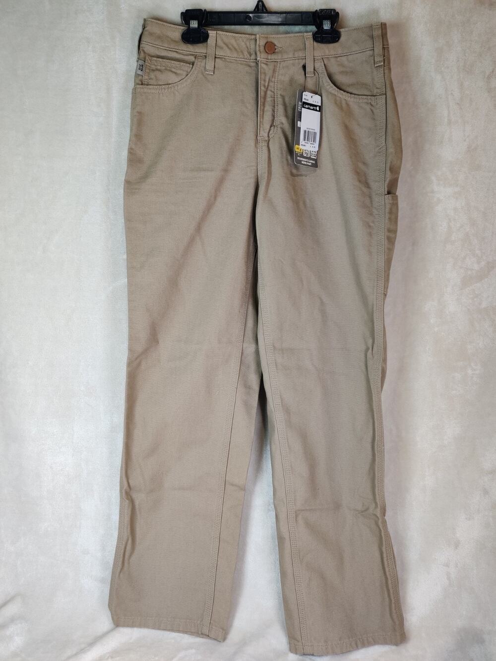 Carhartt Flame Resistant Women's Work Pants Khaki Cargo HRC 2 Size 4 x 30 NWT